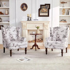 Fauteuil d'appoint avec pieds tournés et accoudoirs arrondis