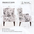 Fauteuil d'appoint avec pieds tournés et accoudoirs arrondis
