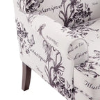 Fauteuil d'appoint avec pieds tournés et accoudoirs arrondis