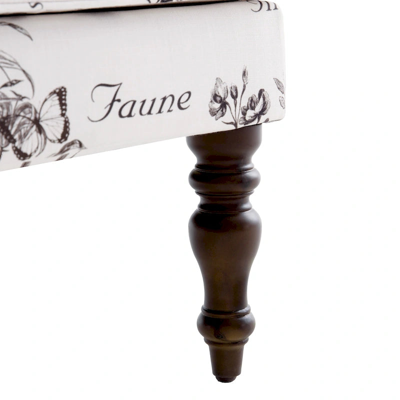 Fauteuil d'appoint avec pieds tournés et accoudoirs arrondis