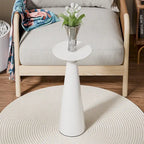 Table d'appoint ronde COZAYH style ferme, support pour plantes en bois, petite table rustique pour salon ou chambre.