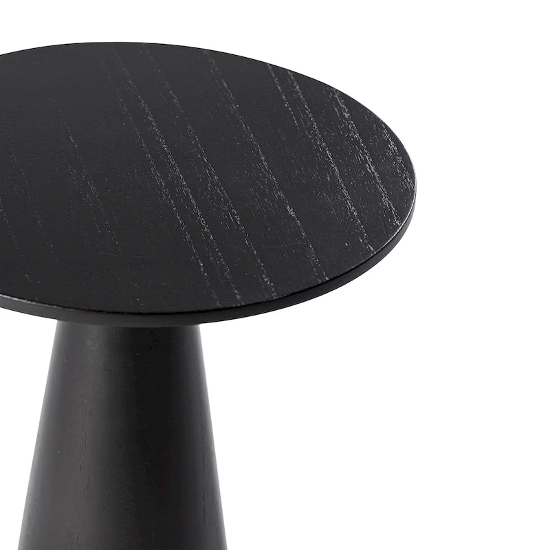 Table d'appoint ronde COZAYH style ferme, support pour plantes en bois, petite table rustique pour salon ou chambre.