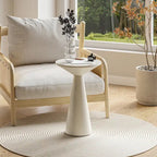 Table d'appoint ronde COZAYH style ferme, support pour plantes en bois, petite table rustique pour salon ou chambre.
