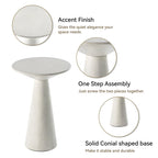 Table d'appoint ronde COZAYH style ferme, support pour plantes en bois, petite table rustique pour salon ou chambre.