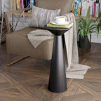 Table d'appoint ronde COZAYH style ferme, support pour plantes en bois, petite table rustique pour salon ou chambre.