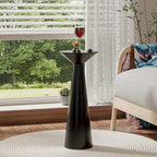 Table d'appoint ronde COZAYH style ferme, support pour plantes en bois, petite table rustique pour salon ou chambre.