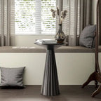 Table d'appoint ronde COZAYH style ferme, support pour plantes en bois, petite table rustique pour salon ou chambre.