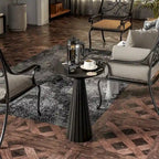 Table d'appoint ronde COZAYH style ferme, support pour plantes en bois, petite table rustique pour salon ou chambre.