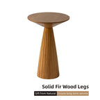 Table d'appoint ronde COZAYH style ferme, support pour plantes en bois, petite table rustique pour salon ou chambre.