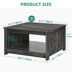 Table basse carrée en bois de style rustique moderne avec rangement
