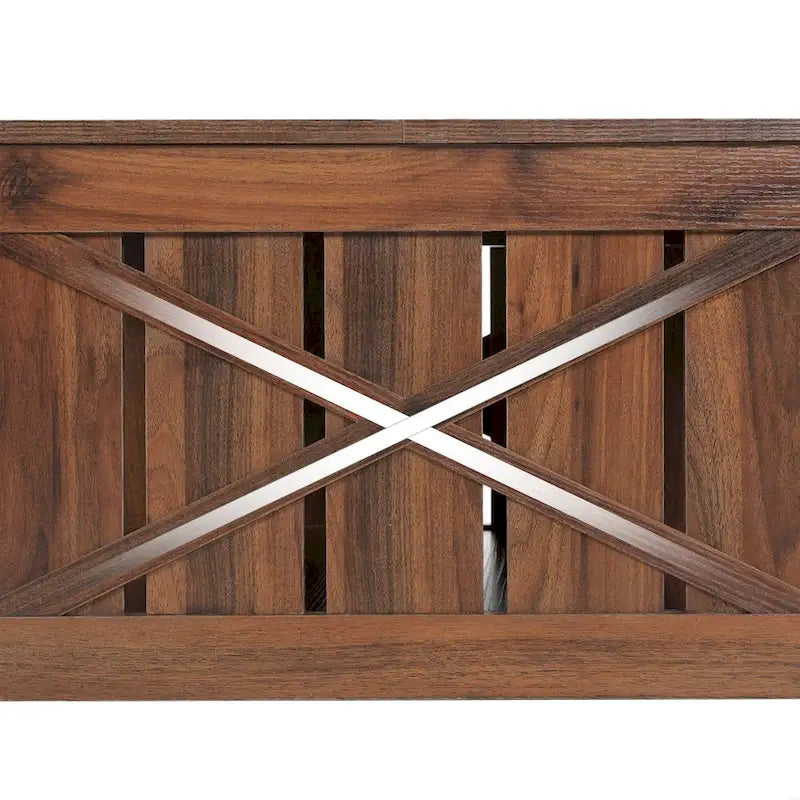 Table basse carrée en bois de style rustique moderne avec rangement