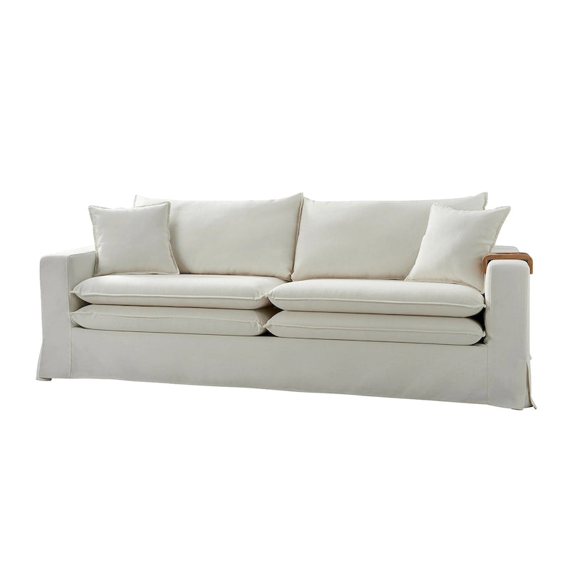 Canapé Elias moderne déhoussable avec porte-gobelet et coussins réversibles par HULALA HOME