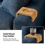 Canapé Elias moderne déhoussable avec porte-gobelet et coussins réversibles par HULALA HOME