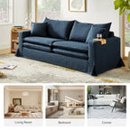 Canapé Elias moderne déhoussable avec porte-gobelet et coussins réversibles par HULALA HOME