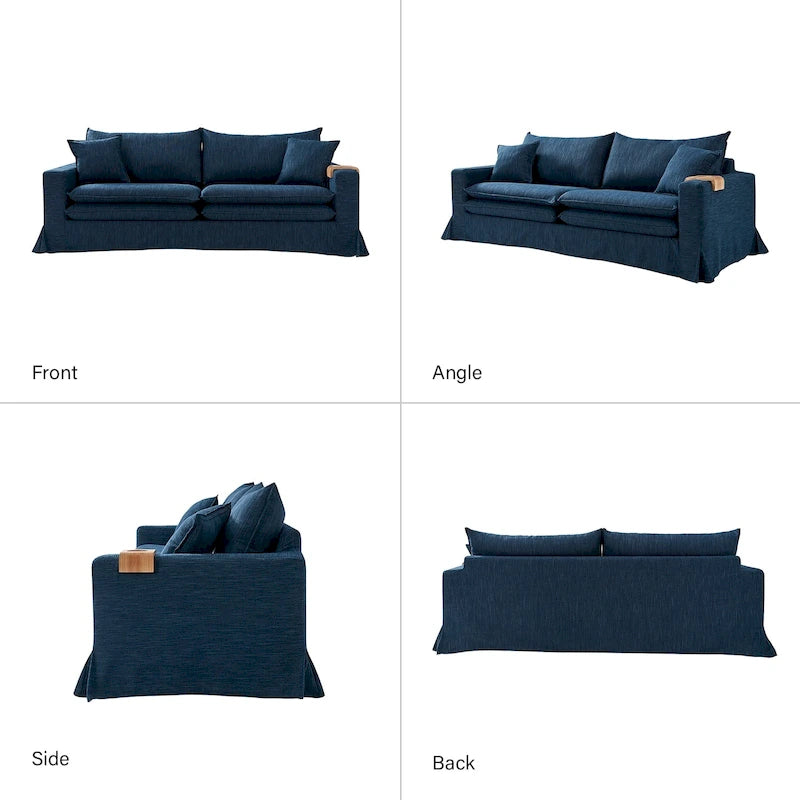 Canapé Elias moderne déhoussable avec porte-gobelet et coussins réversibles par HULALA HOME