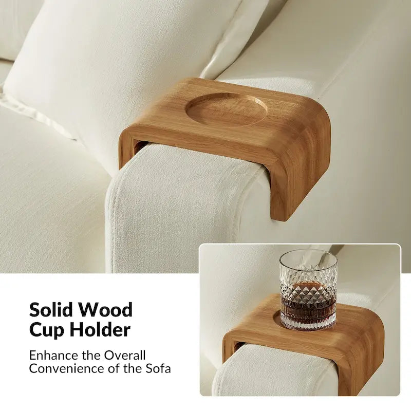 Canapé Elias moderne déhoussable avec porte-gobelet et coussins réversibles par HULALA HOME