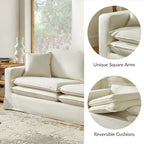 Canapé Elias moderne déhoussable avec porte-gobelet et coussins réversibles par HULALA HOME