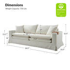 Canapé Elias moderne déhoussable avec porte-gobelet et coussins réversibles par HULALA HOME
