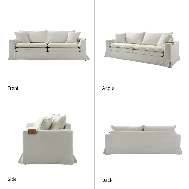 Canapé Elias moderne déhoussable avec porte-gobelet et coussins réversibles par HULALA HOME