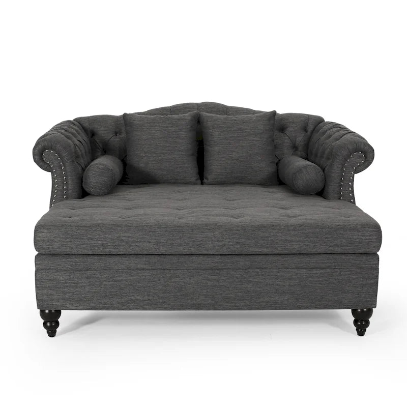 Chaise longue double capitonnée Wellston de Christopher Knight Home - 62,50 L x 58,50 l x 34,00 H