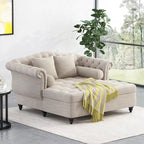 Chaise longue double capitonnée Wellston de Christopher Knight Home - 62,50 L x 58,50 l x 34,00 H