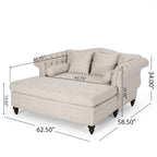 Chaise longue double capitonnée Wellston de Christopher Knight Home - 62,50 L x 58,50 l x 34,00 H