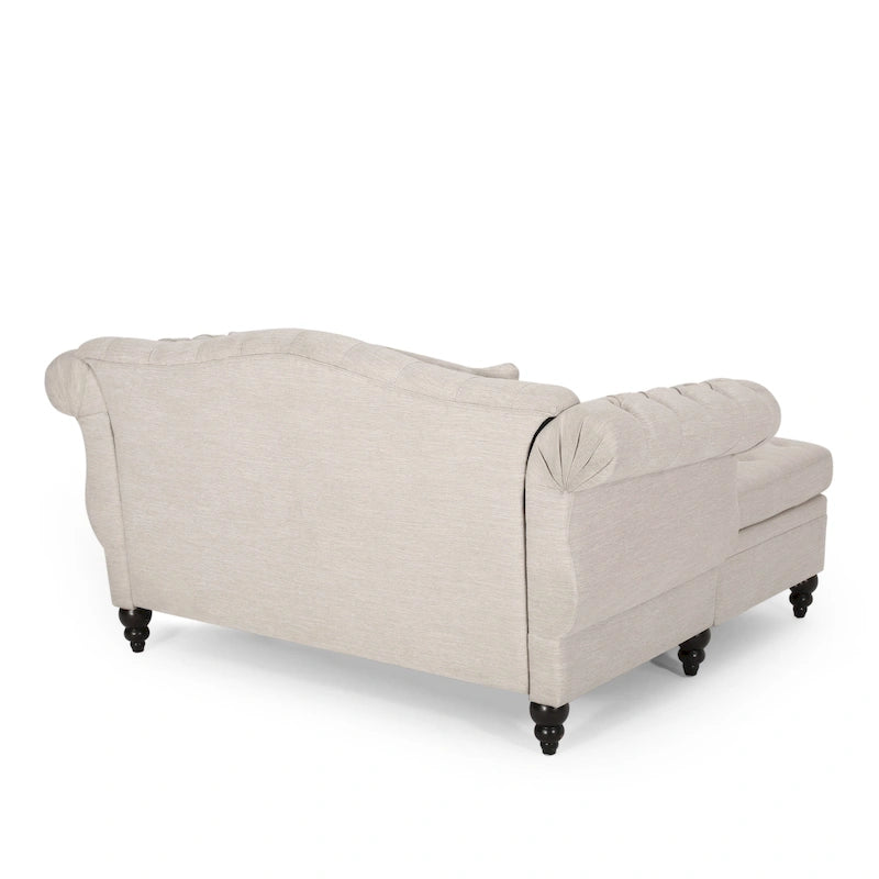 Chaise longue double capitonnée Wellston de Christopher Knight Home - 62,50 L x 58,50 l x 34,00 H