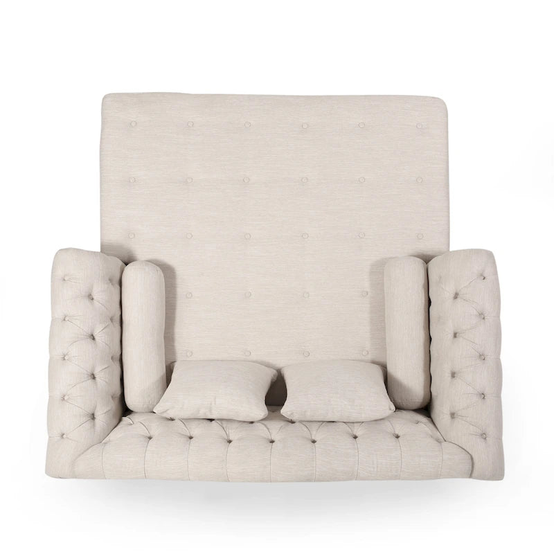 Chaise longue double capitonnée Wellston de Christopher Knight Home - 62,50 L x 58,50 l x 34,00 H