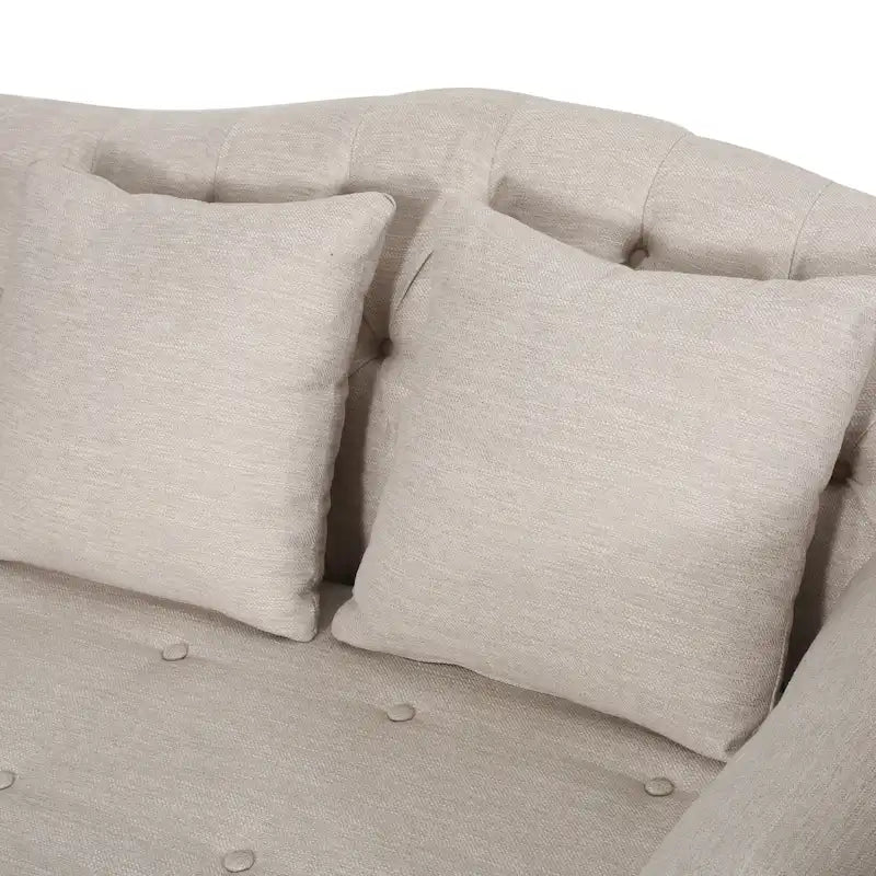 Chaise longue double capitonnée Wellston de Christopher Knight Home - 62,50 L x 58,50 l x 34,00 H