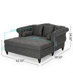 Chaise longue double capitonnée Wellston de Christopher Knight Home - 62,50 L x 58,50 l x 34,00 H