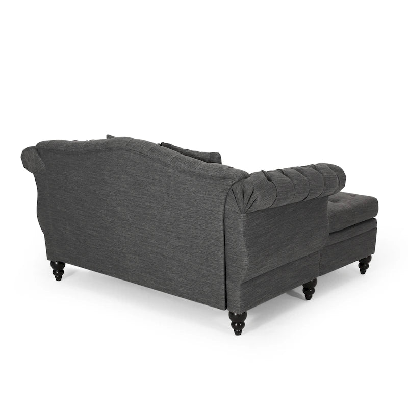 Chaise longue double capitonnée Wellston de Christopher Knight Home - 62,50 L x 58,50 l x 34,00 H