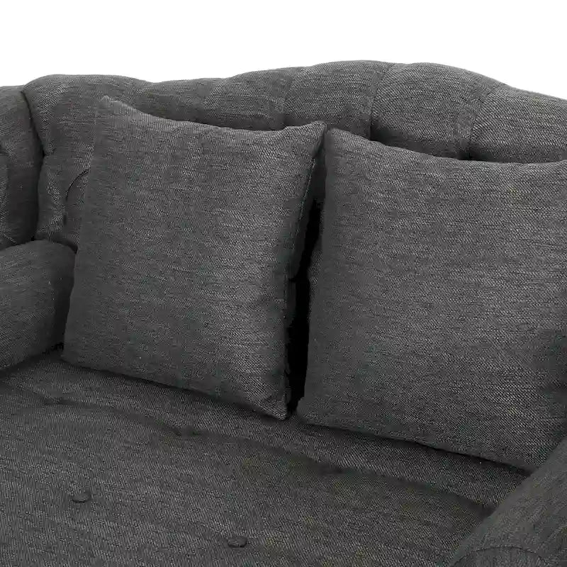 Chaise longue double capitonnée Wellston de Christopher Knight Home - 62,50 L x 58,50 l x 34,00 H