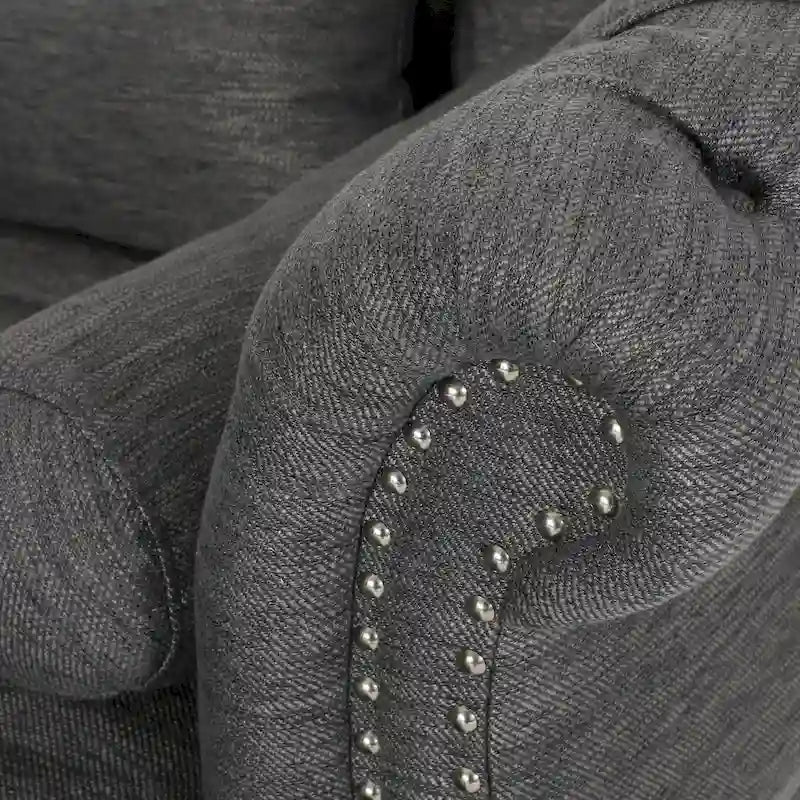 Chaise longue double capitonnée Wellston de Christopher Knight Home - 62,50 L x 58,50 l x 34,00 H