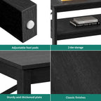 Table basse de style campagnard avec rangement, table centrale à 2 niveaux pour salon
