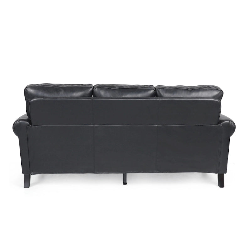 Canapé 3 places Dowd en similicuir avec garniture cloutée par Christopher Knight Home