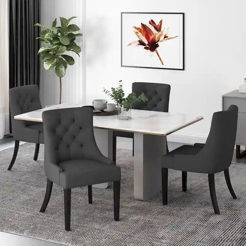 Chaises de salle à manger Hayden modernes en tissu capitonné (ensemble de 4) par Christopher Knight Home