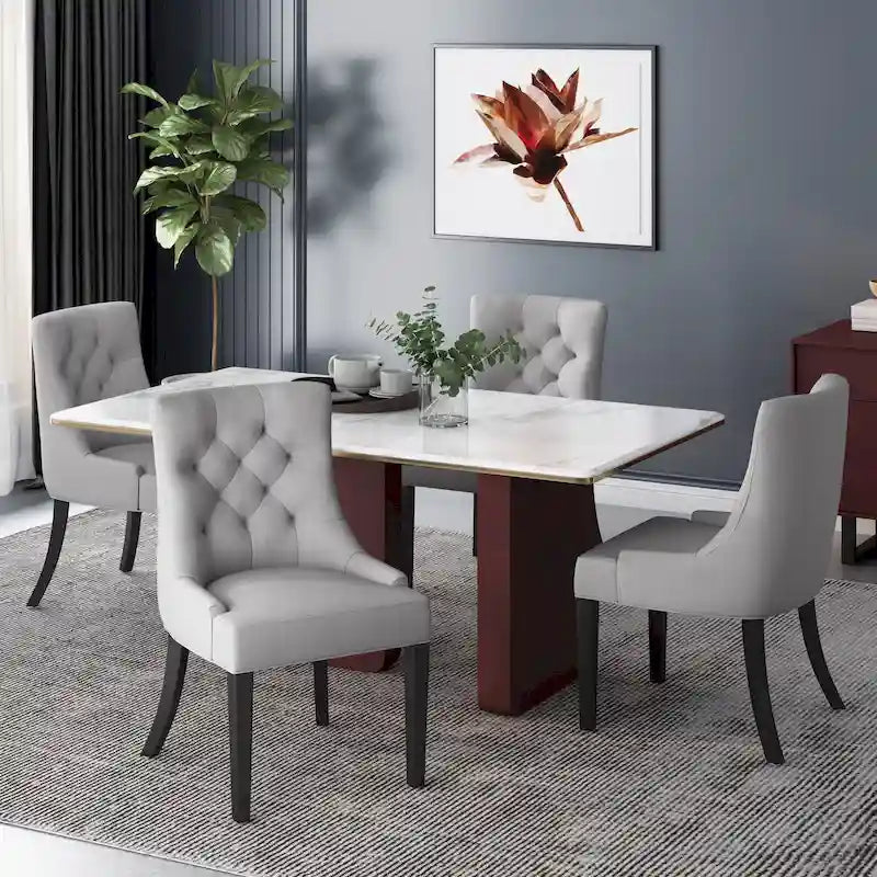 Chaises de salle à manger Hayden modernes en tissu capitonné (ensemble de 4) par Christopher Knight Home