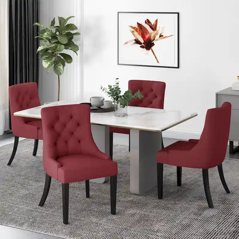 Chaises de salle à manger Hayden modernes en tissu capitonné (ensemble de 4) par Christopher Knight Home