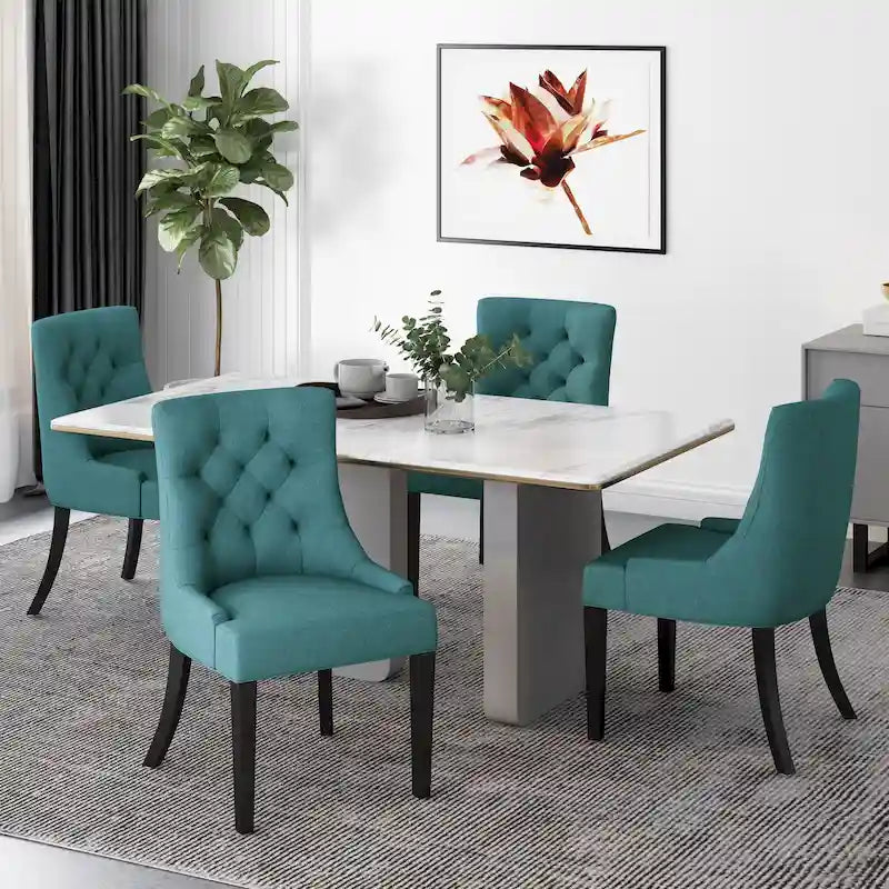 Chaises de salle à manger Hayden modernes en tissu capitonné (ensemble de 4) par Christopher Knight Home
