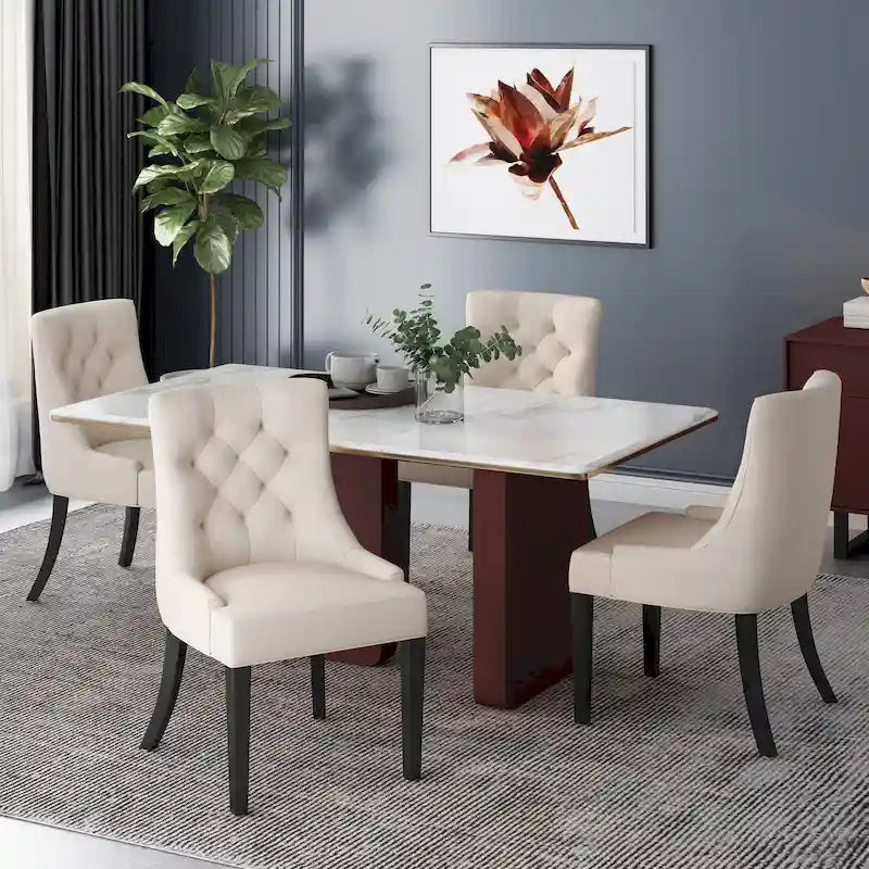 Chaises de salle à manger Hayden modernes en tissu capitonné (ensemble de 4) par Christopher Knight Home
