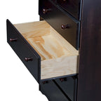 Commode à 5 tiroirs 100 % bois massif Palace Imports avec poignées en métal ou en bois