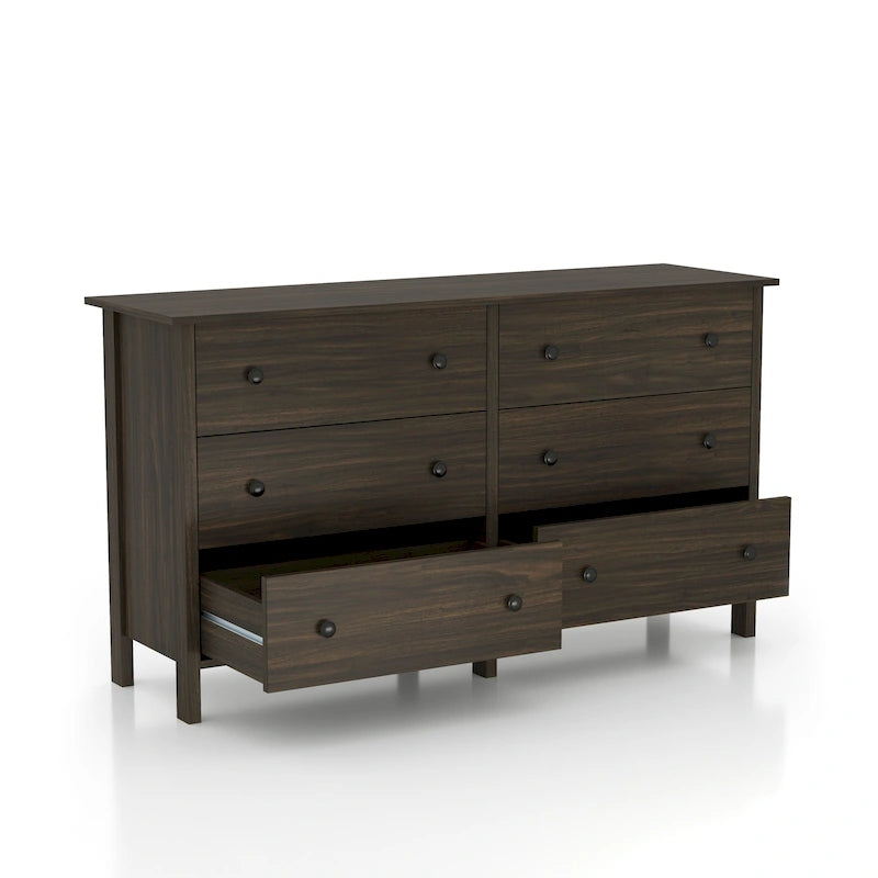 Commode contemporaine Marcello de 56 pouces de large avec 3 ou 6 tiroirs par Furniture of America
