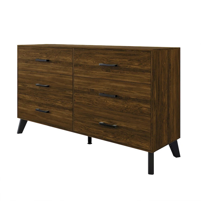 Commode en bois à 6 tiroirs de style classique CraftPorch