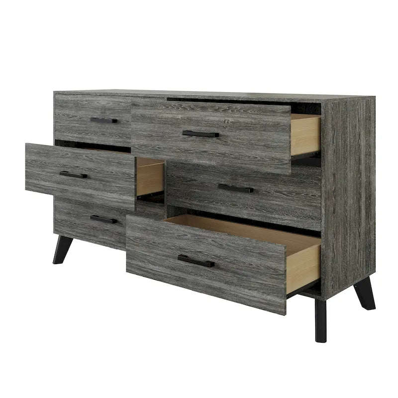 Commode en bois à 6 tiroirs de style classique CraftPorch