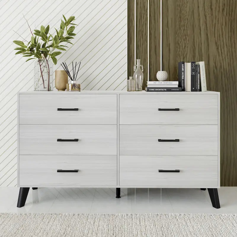 Commode en bois à 6 tiroirs de style classique CraftPorch