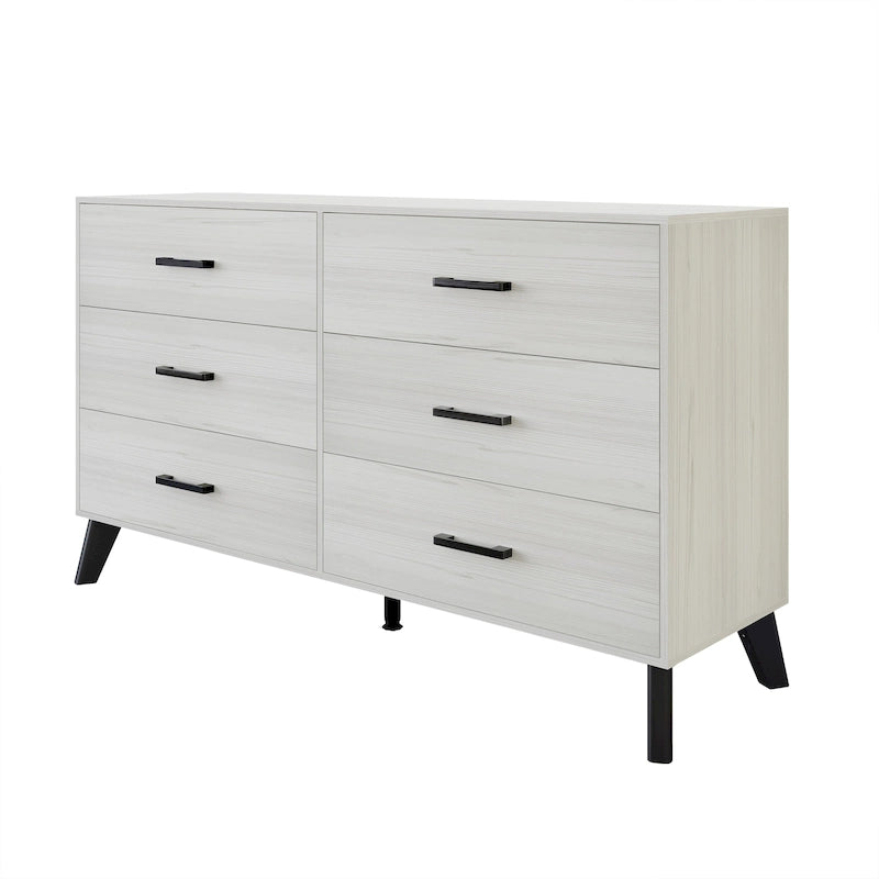 Commode en bois à 6 tiroirs de style classique CraftPorch