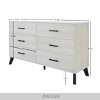 Commode en bois à 6 tiroirs de style classique CraftPorch