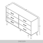 Commode en bois à 6 tiroirs de style classique CraftPorch