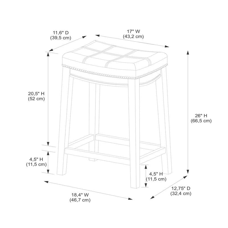 Tabouret de bar Linon Willamette 26 pouces