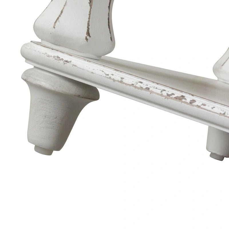 Banc de lit Magnolia Manor en écorce vieillie blanche antique